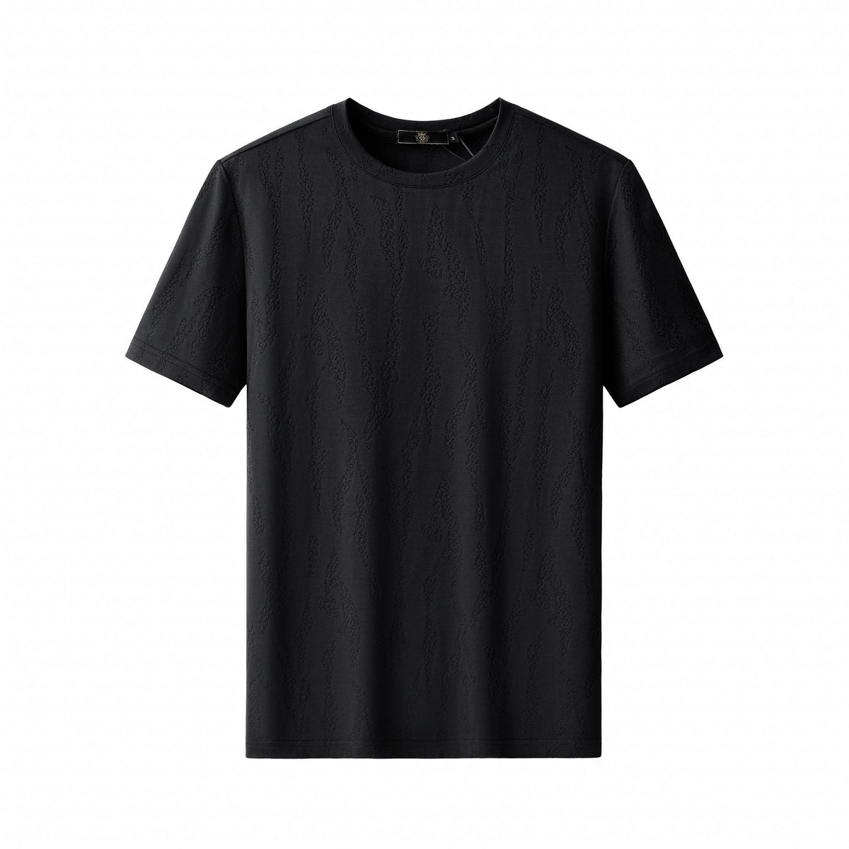 ETS05-Embossed Diamond Texture Tee – El Baron-BLACK – BAROCCO wholesale t-shirts