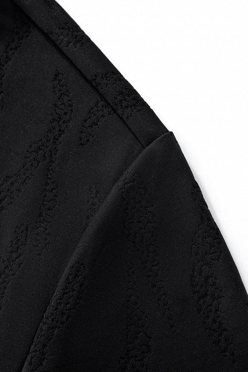 ETS05-Embossed Diamond Texture Tee – El Baron-BLACK – view 3
