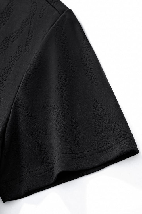 ETS05-Embossed Diamond Texture Tee – El Baron-BLACK – view 4