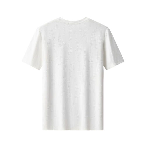 ETS05-Embossed Diamond Texture Tee – El Baron-WHITE – view 1