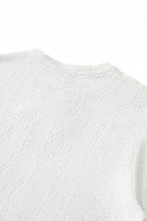 ETS05-Embossed Diamond Texture Tee – El Baron-WHITE – view 6