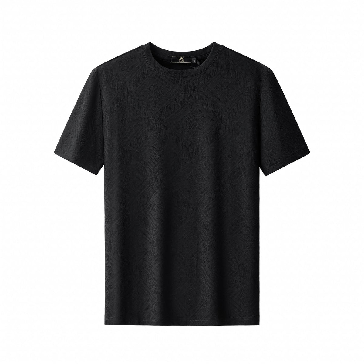 ETS06-Embossed Geo Texture Tee – El Baron-BLACK – BAROCCO wholesale t-shirts