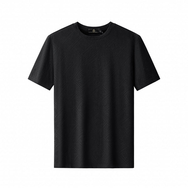 ETS06-Embossed Geo Texture Tee – El Baron-BLACK