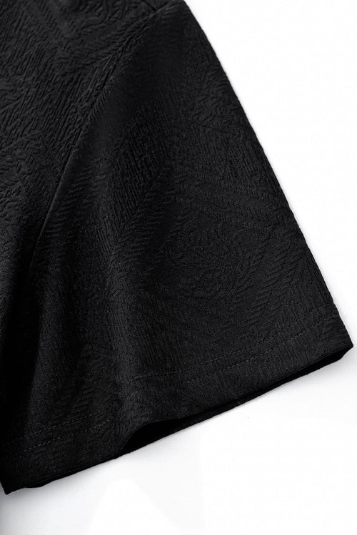 ETS06-Embossed Geo Texture Tee – El Baron-BLACK – view 4