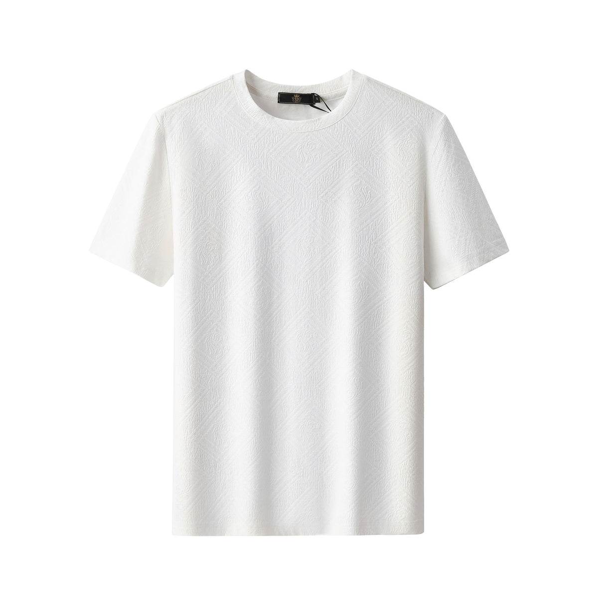ETS06-Embossed Geo Texture Tee – El Baron-WHITE – BAROCCO wholesale t-shirts