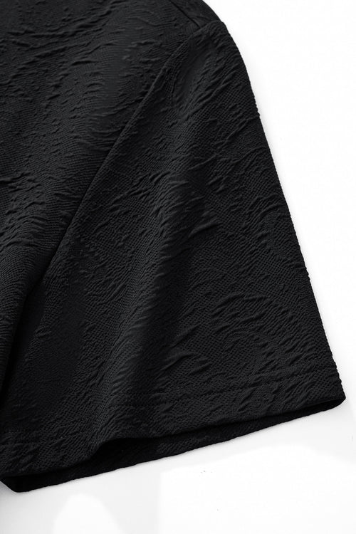 ETS07-Textured Wave Cotton Tee – El Baron-BLACK – view 4