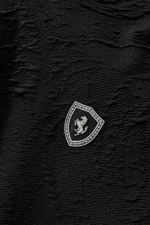 ETS07-Textured Wave Cotton Tee – El Baron-BLACK – view 5