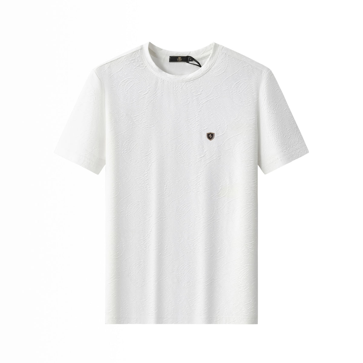 ETS07-Textured Wave Cotton Tee – El Baron-WHITE – BAROCCO wholesale t-shirts