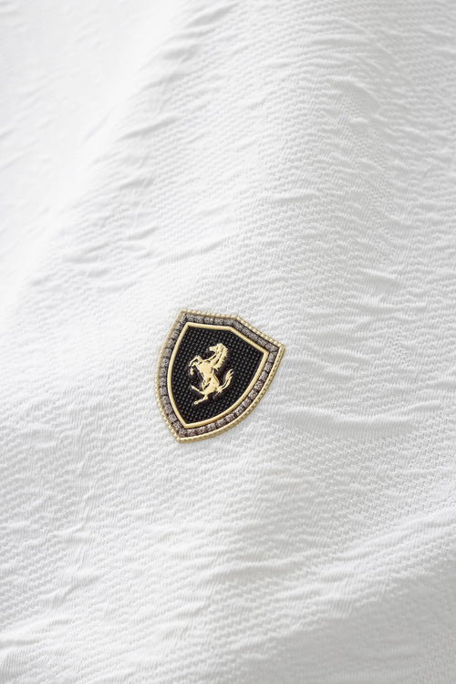 ETS07-Textured Wave Cotton Tee – El Baron-WHITE – view 5