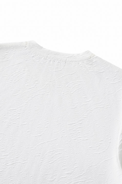 ETS07-Textured Wave Cotton Tee – El Baron-WHITE – view 7