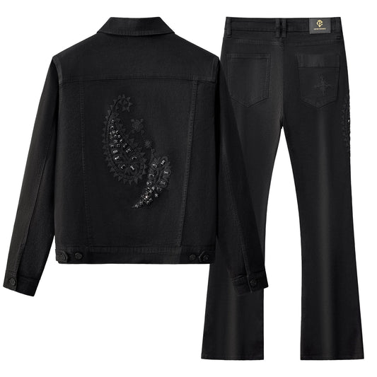 Eminence Paisley Denim SET – Century Penthouse - BLACK