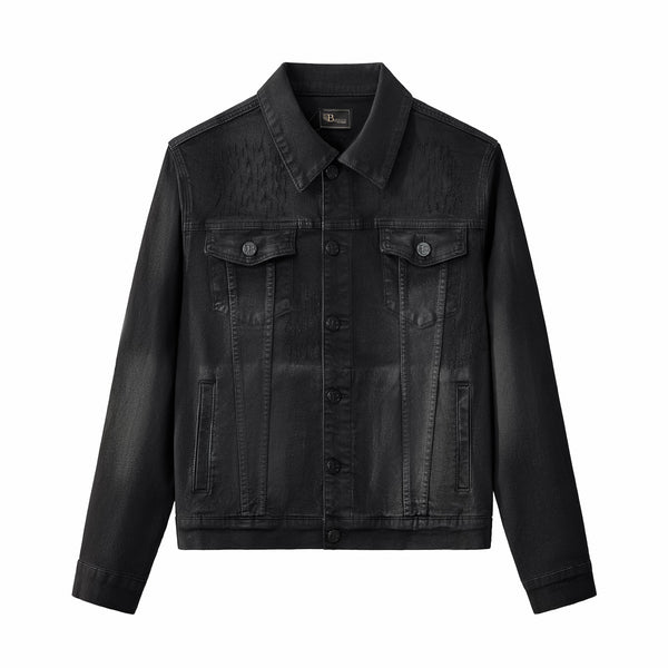 Chaqueta vaquera desgastada Obsidian - NEGRA