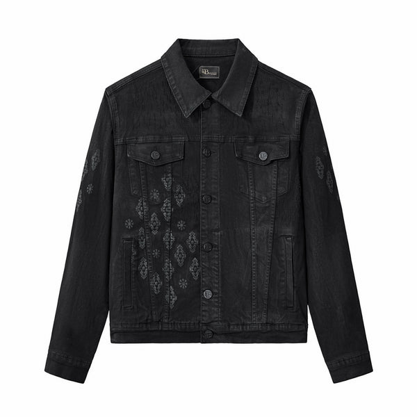 Chaqueta vaquera con estampado de medallón Regalia - NEGRA