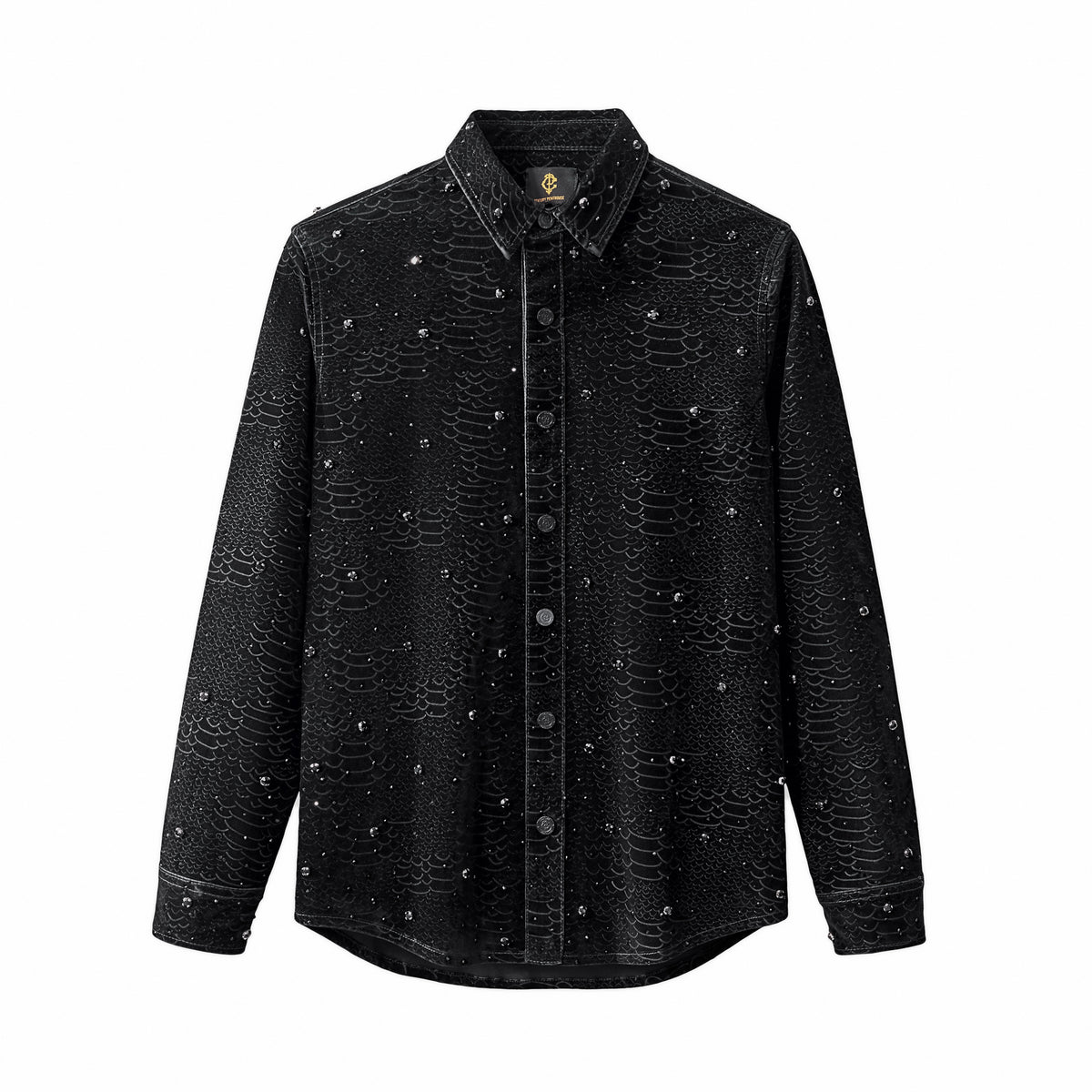 Chaqueta de serpiente de medianoche con diamantes de imitación - NEGRO – BAROCCO wholesale menswear