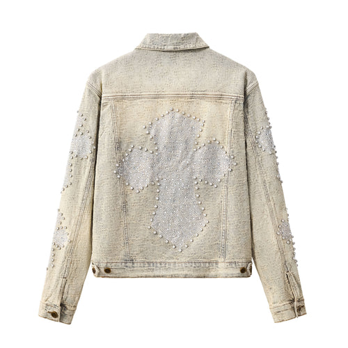 Sanctum Cross Denim Jacket + Pants SET – Century Penthouse - TAN – view 4