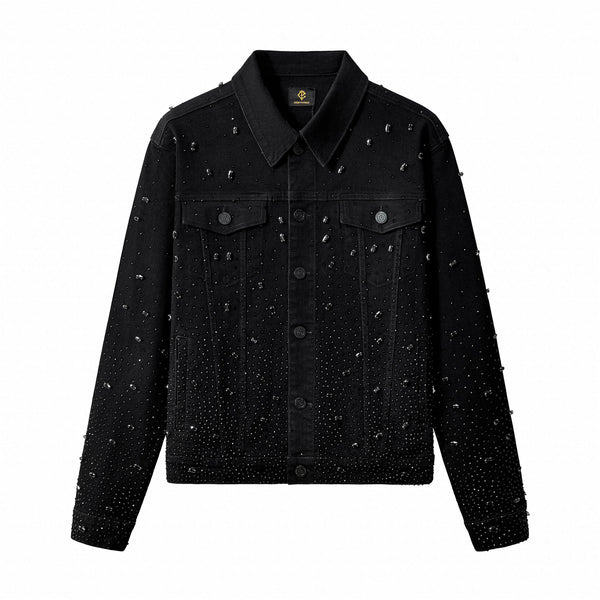 PJJ426 - Celestial Stud Denim Jkt – Century Penthouse-BLACK