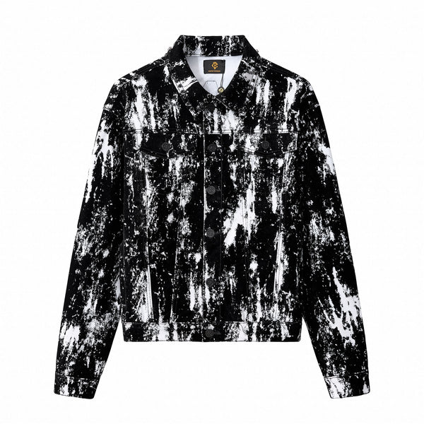 PJJ428 - Flocked Eclipse Denim Jkt – Century Penthouse-BLACK
