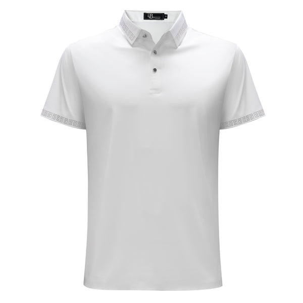 PS527 - Tranquil Thread Polo-WHITE/SILVER