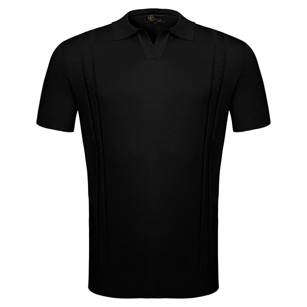 PS598 - Luxe Knit Polo-BLACK