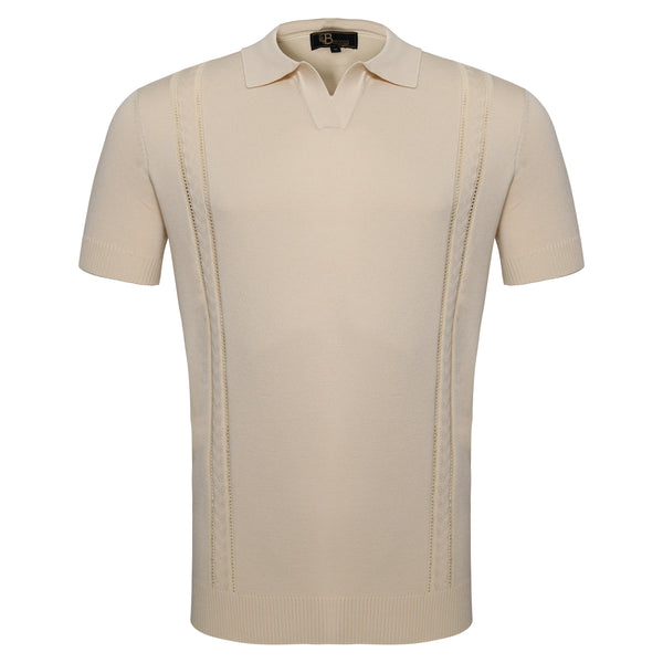 Polo de punto de lujo - MARFIL