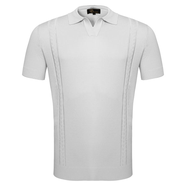 Polo de punto de lujo - BLANCO
