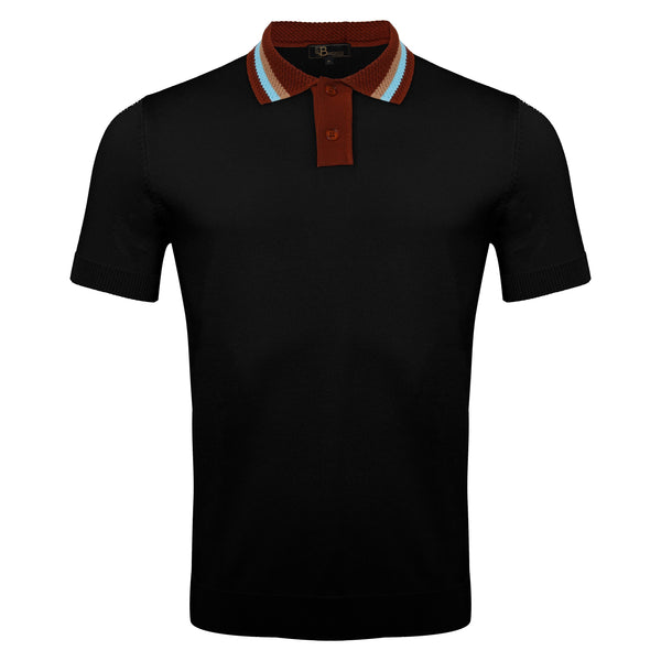 PS701 - Regent Luxe Knit Polo-BLACK