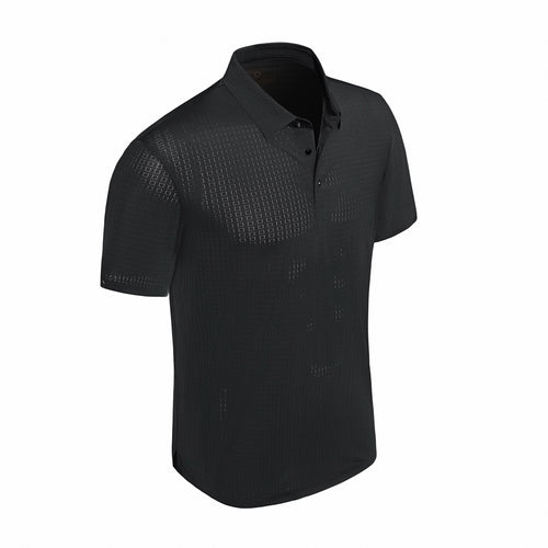 Polo sin costuras con textura de cuadrícula - NEGRO – view 1