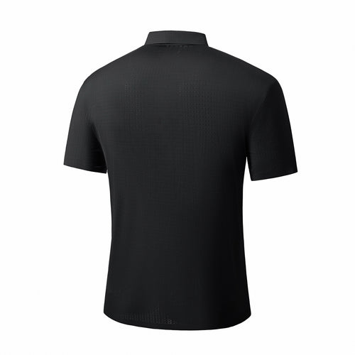 Polo sin costuras con textura de cuadrícula - NEGRO – view 2