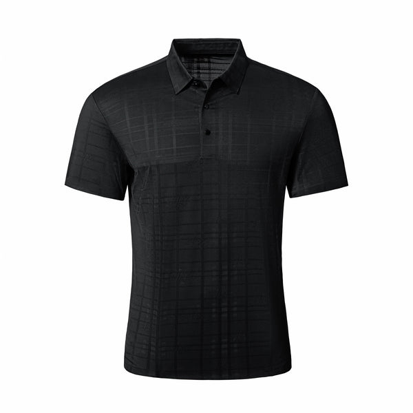 Polo sin costuras Shadow Plaid - NEGRO