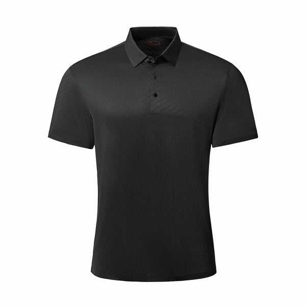 Polo sin costuras con textura diagonal - NEGRO