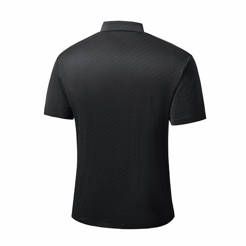PS708 - Diagonal Texture Stitchless Polo-BLACK – view 2