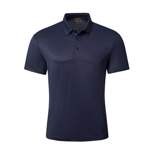 Polo sin costuras con textura diagonal - AZUL MARINO