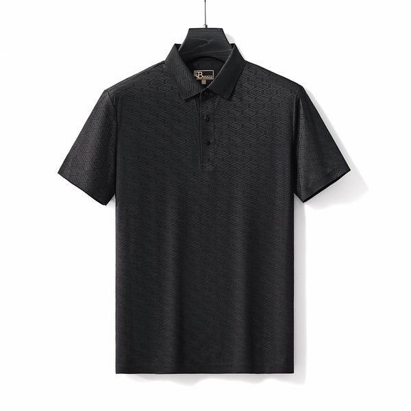 Polo sin costuras con textura geométrica - NEGRO