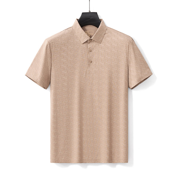 Polo sin costuras con textura geométrica - CAQUI