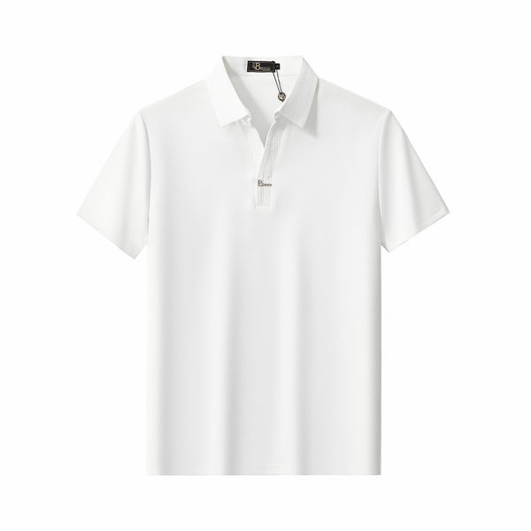 PS803 - Stride Contrast Collar Polo-WHITE