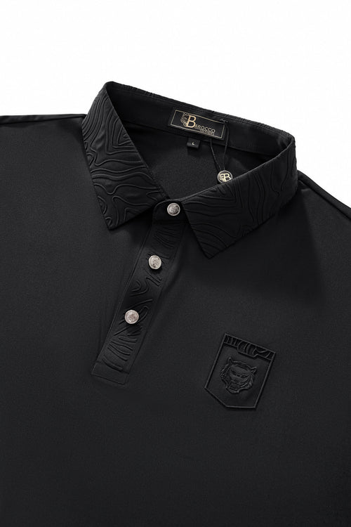 PS810-Embossed Crest Performance Polo-BLACK – view 2