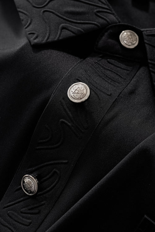 PS810-Embossed Crest Performance Polo-BLACK – view 5