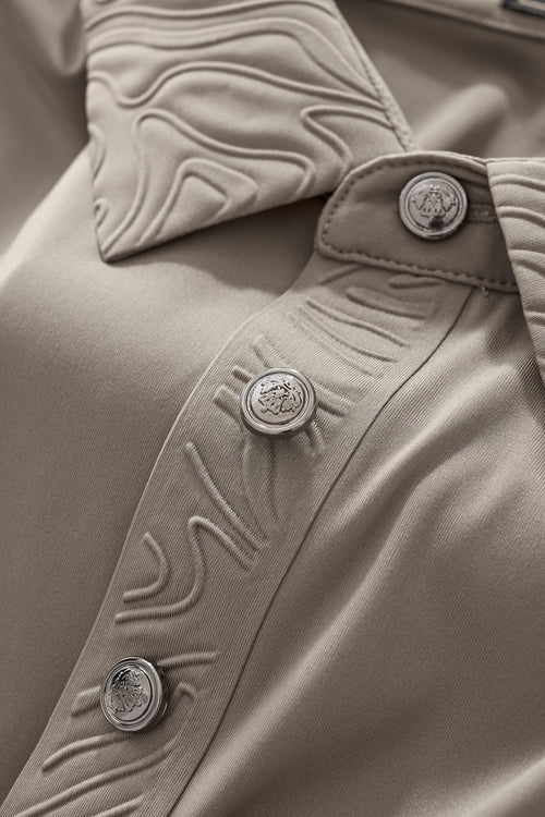 PS810-Embossed Crest Performance Polo-KHAKI – view 5