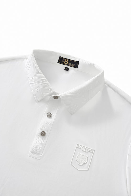 PS810-Embossed Crest Performance Polo-WHITE – view 2