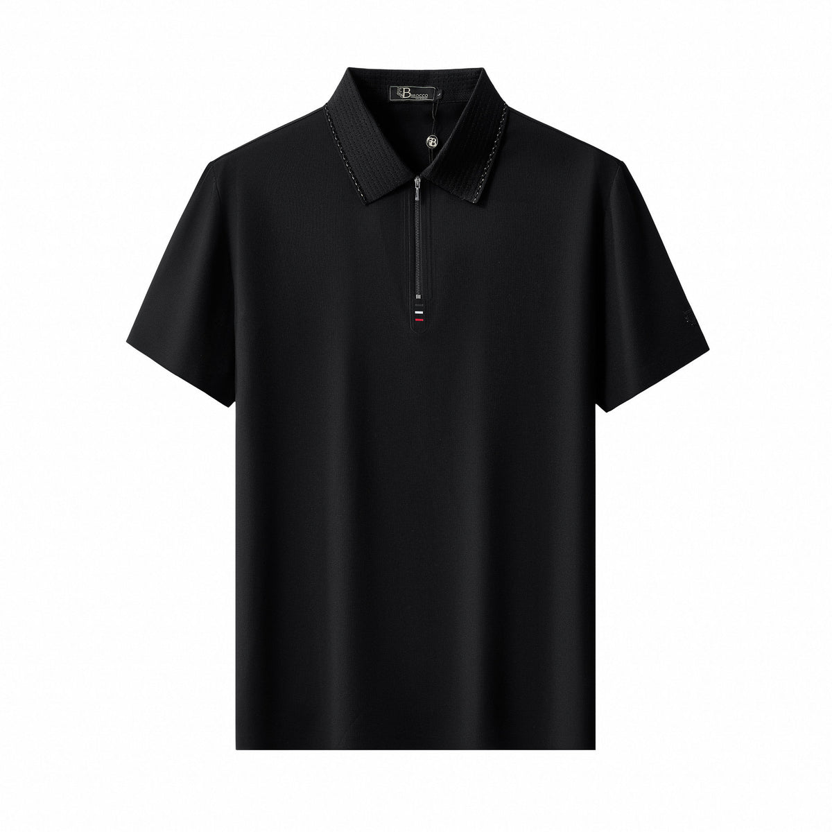 PS812-Ventura Zip Performance Polo-BLACK – BAROCCO wholesale polo shirts