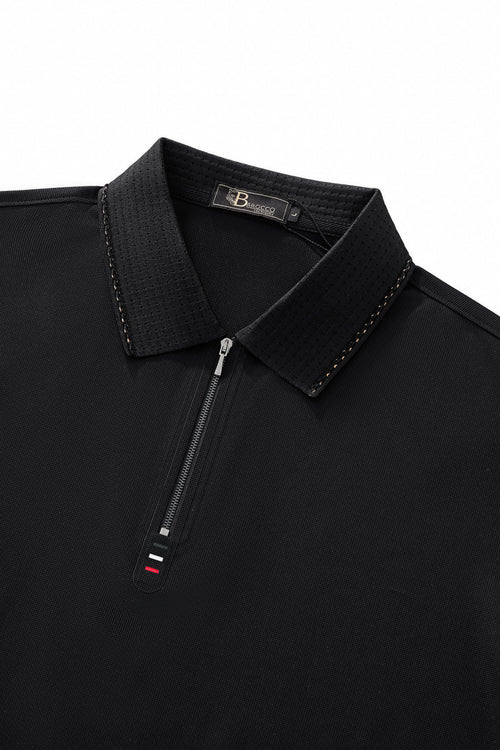 PS812-Ventura Zip Performance Polo-BLACK – view 2