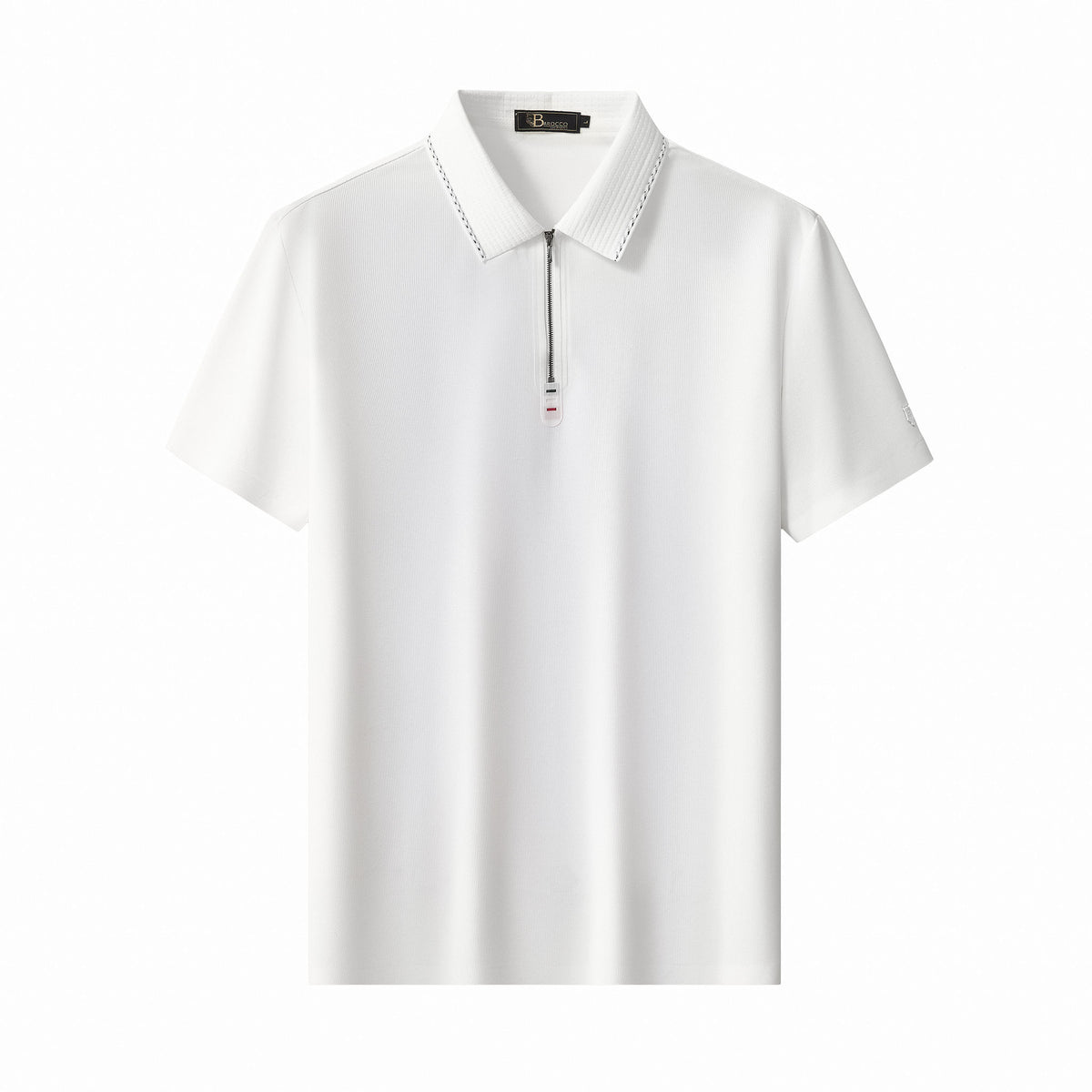 PS812-Ventura Zip Performance Polo-WHITE – BAROCCO wholesale polo shirts