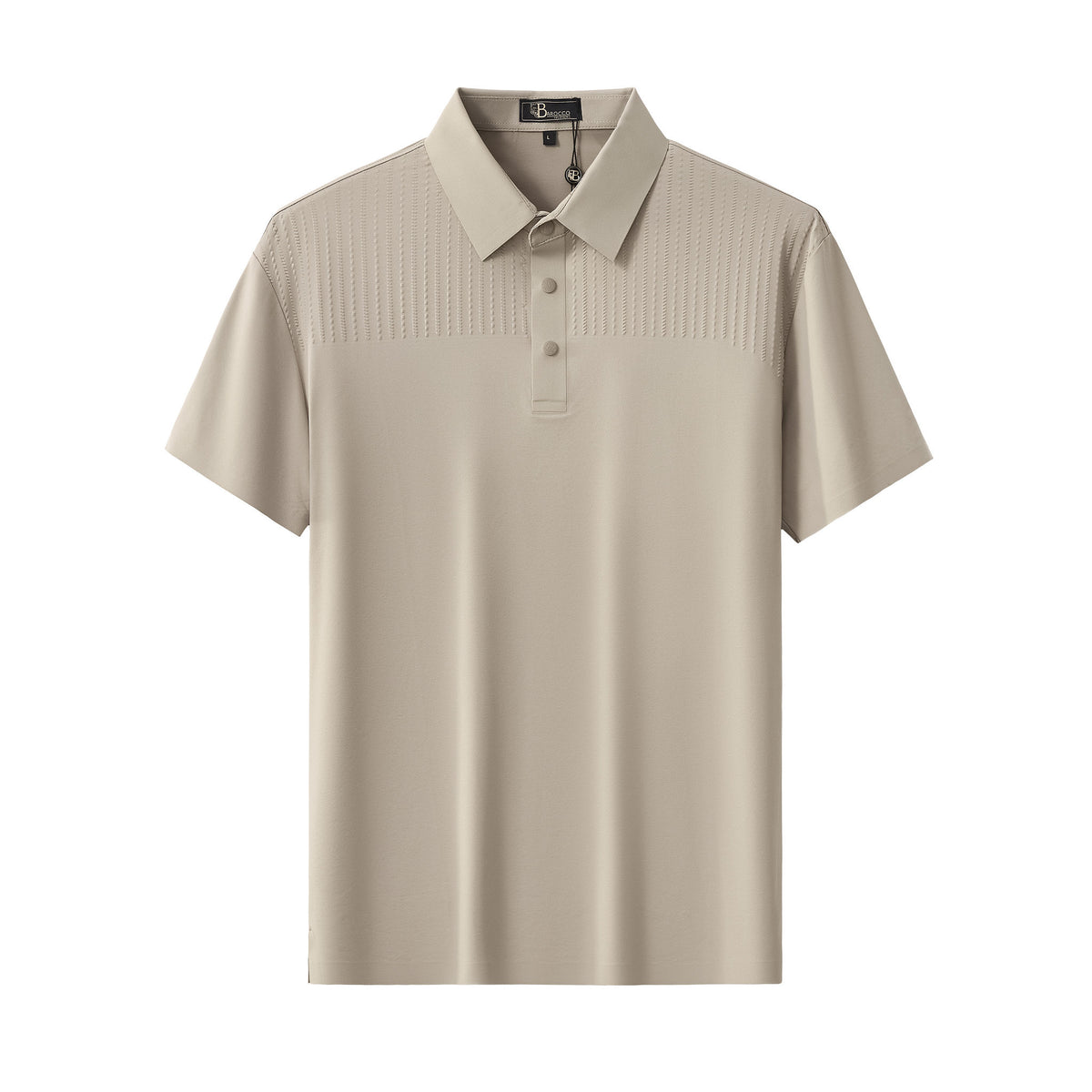 PS814-Seamless Linear Texture Polo-KHAKI – BAROCCO wholesale polo shirts