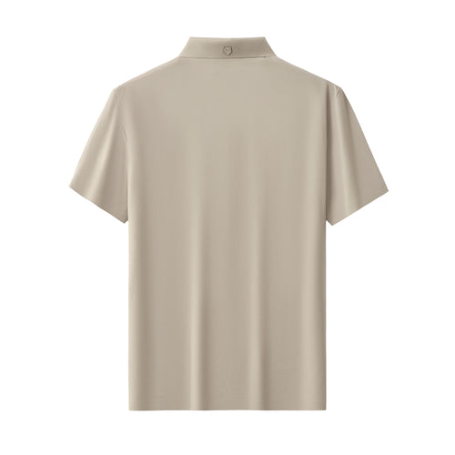 PS814-Seamless Linear Texture Polo-KHAKI – view 1