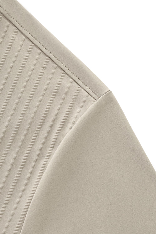 PS814-Seamless Linear Texture Polo-KHAKI – view 3