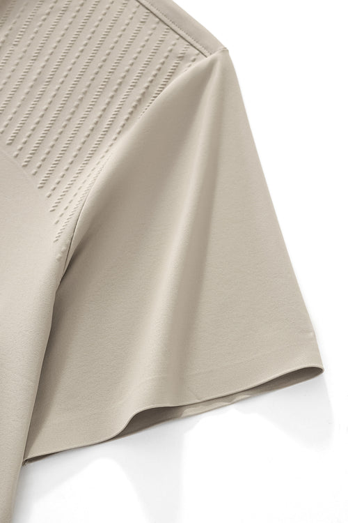 PS814-Seamless Linear Texture Polo-KHAKI – view 4