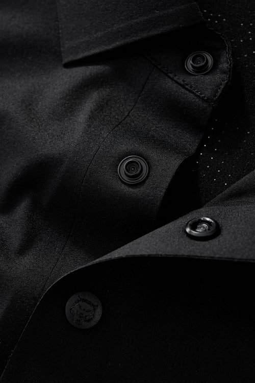 PS816-Perforated Shoulder Performance Polo-BLACK – view 5