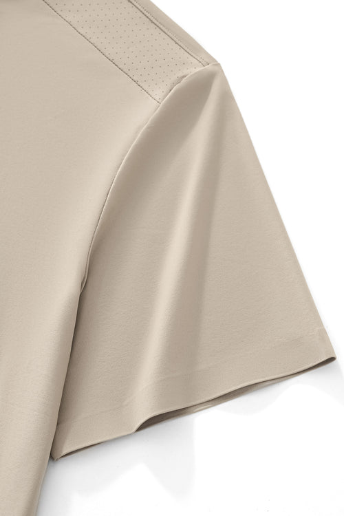 PS816-Perforated Shoulder Performance Polo-KHAKI – view 4
