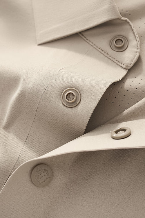 PS816-Perforated Shoulder Performance Polo-KHAKI – view 5