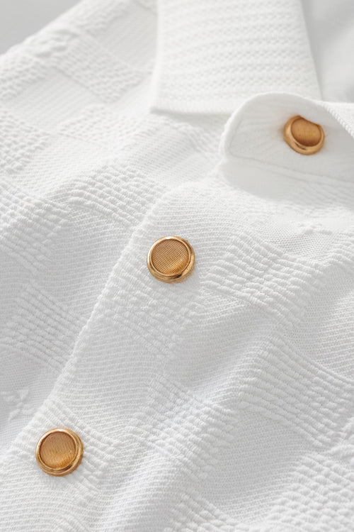 PS817-Seamless Check Texture Polo-WHITE – view 6